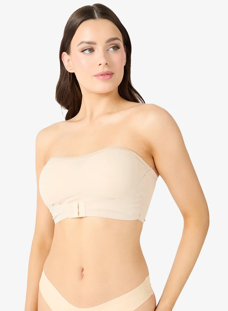 Ginger 2PC Seamless Non Wired Padded Bandeau Bra with Front Closure